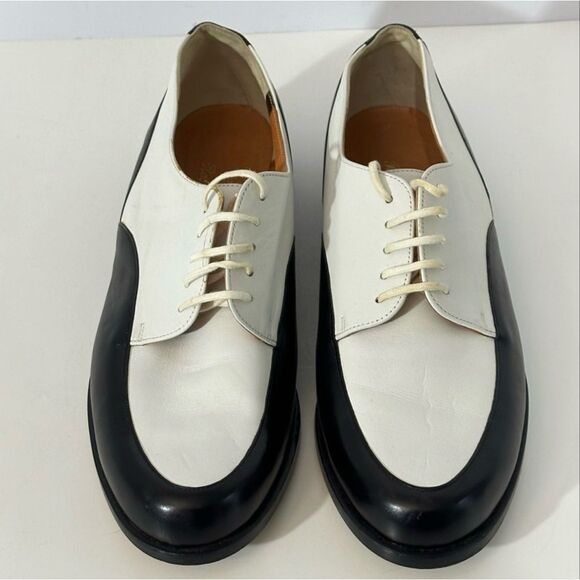 Robert Clergerie Lace-Up Leather Oxfords Black and White ShoesMen Size 9 est.